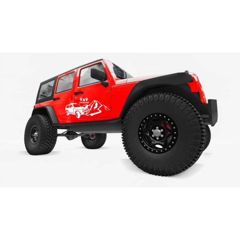 4x4 Offroad джип, планина, комплект стикери