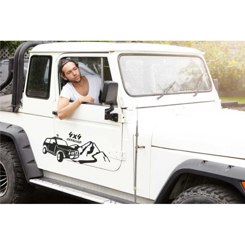 4x4 Offroad джип, планина, комплект стикери