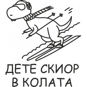 Дете скиор в колата 