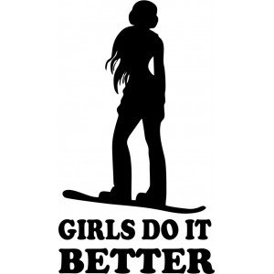 Забавен стикер Snowboard Girls do it better
