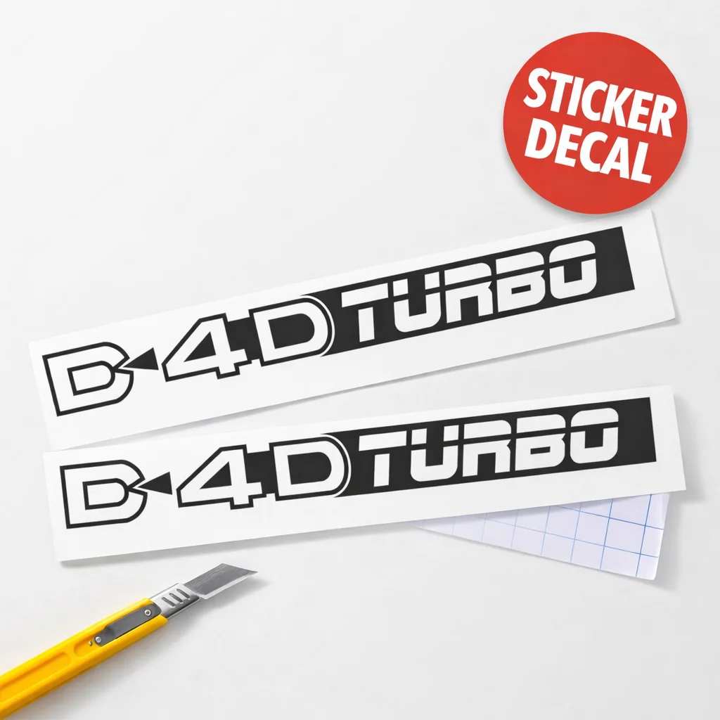 D4D TURBO стикери за Toyota – комплект PVC стикери без фон